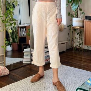 Linen blend cream pants